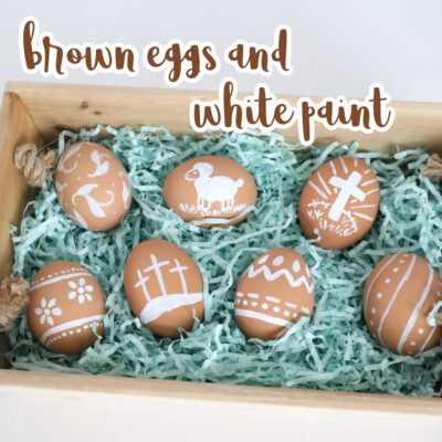 Painted Easter Eggs {Brown Eggs + White Paint}