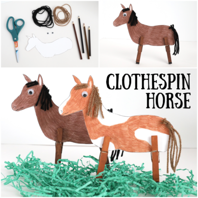 Clothespin Horse Craft {Printable Template}