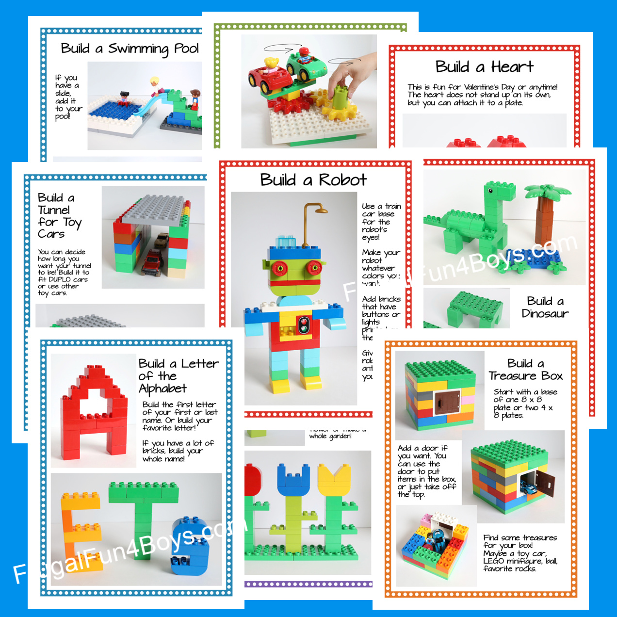 DUPLO building ideas with printable building cards