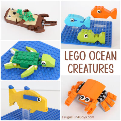 Ocean LEGO Projects to Build (Sea Turtle, Crab, Otter, and Fish!)