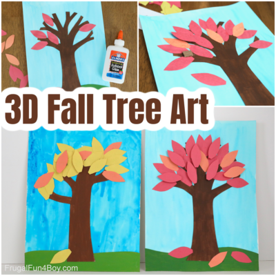 3D Fall Tree Collage Art