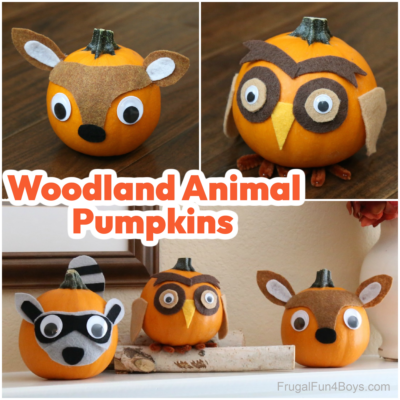 Woodland Animals Felt Decorated Pumpkins