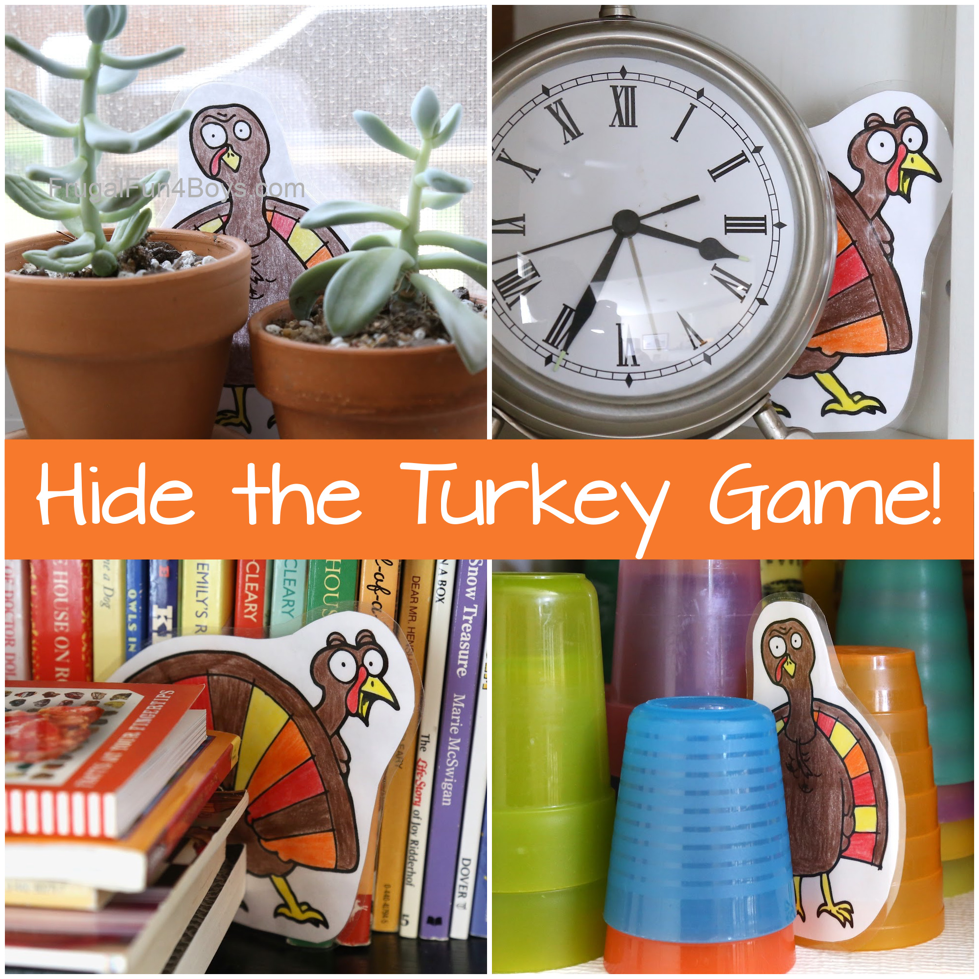 hide the turkey Thanksgiving games for kids