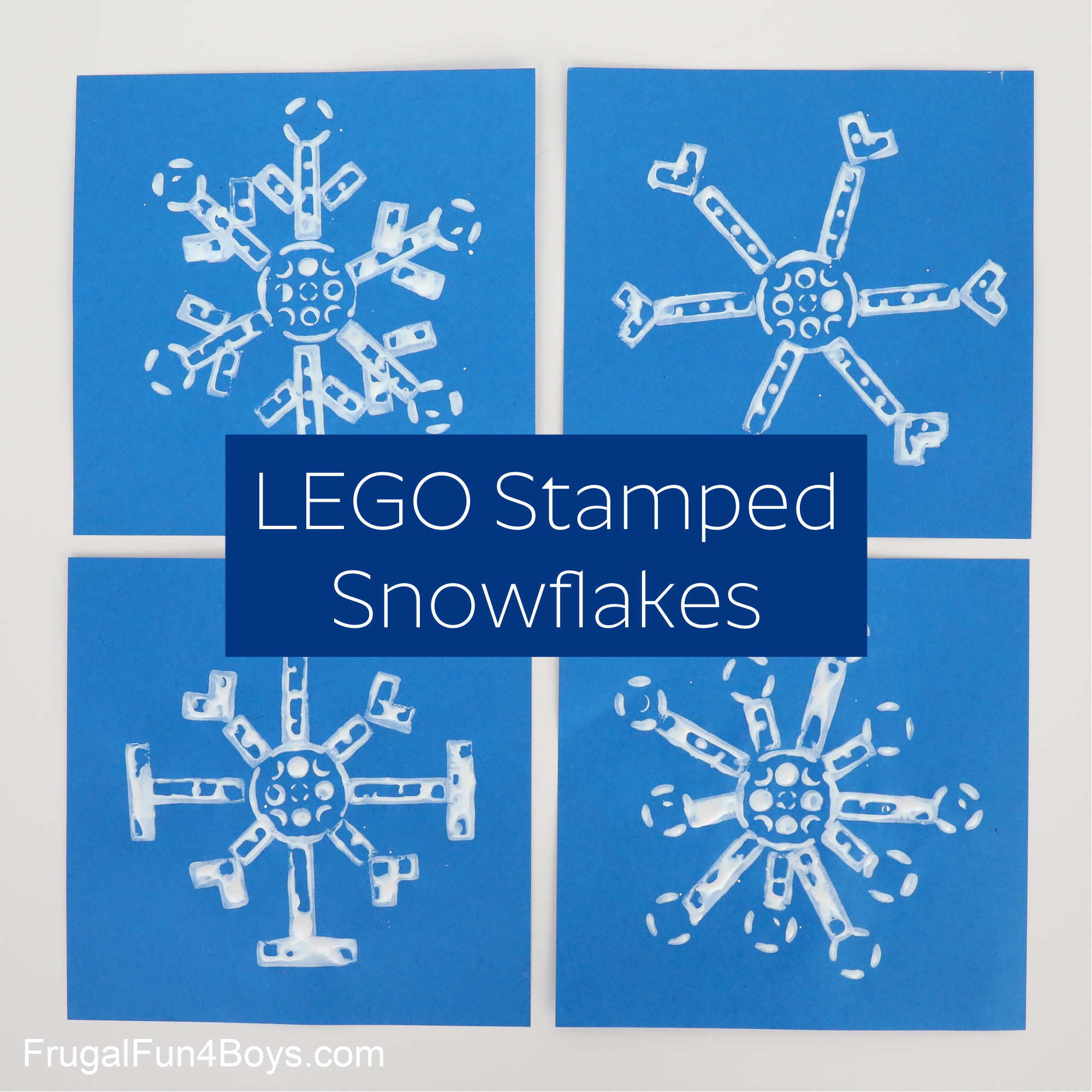 LEGO Stamping Snowflakes - Frugal Fun For Boys and Girls