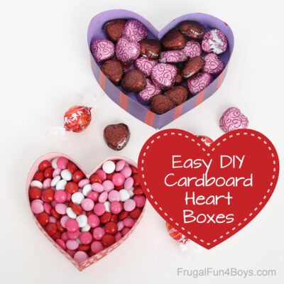 Easy Cardboard Valentine Heart Boxes