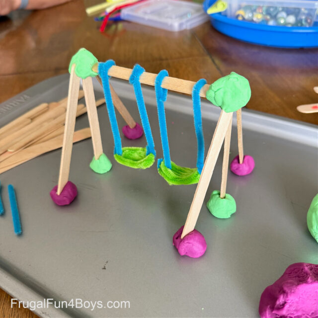 STEM Challenge with Play Dough, Popsicle Sticks, and Pipe Cleaners ...