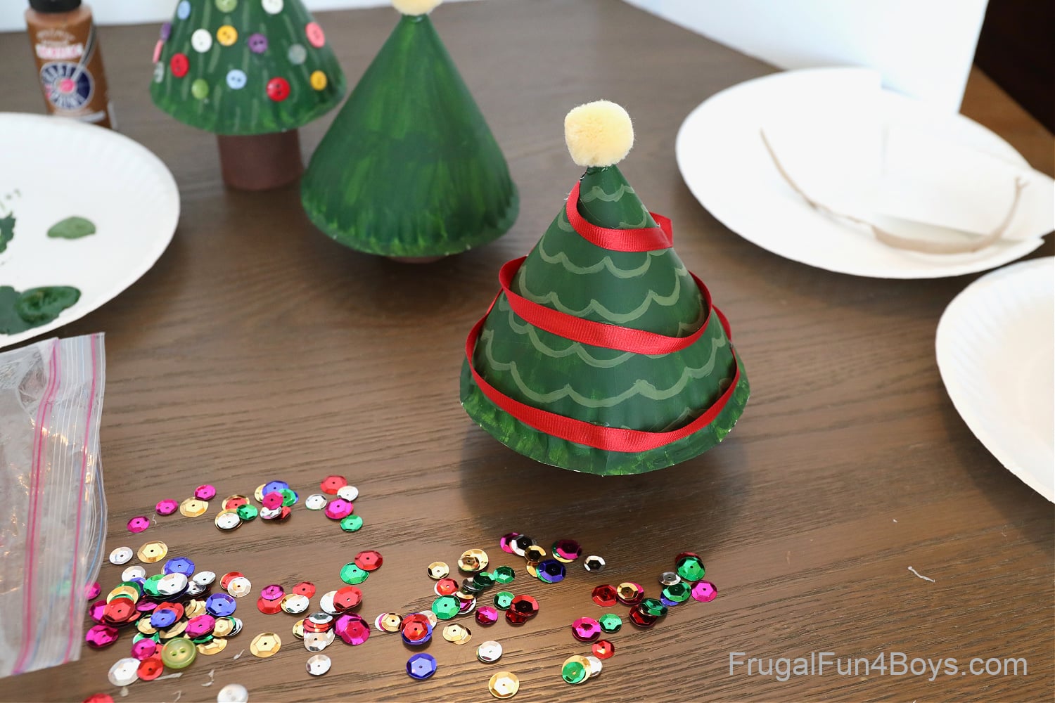 Paper Plate Christmas Tree Craft - Frugal Fun For Boys and Girls