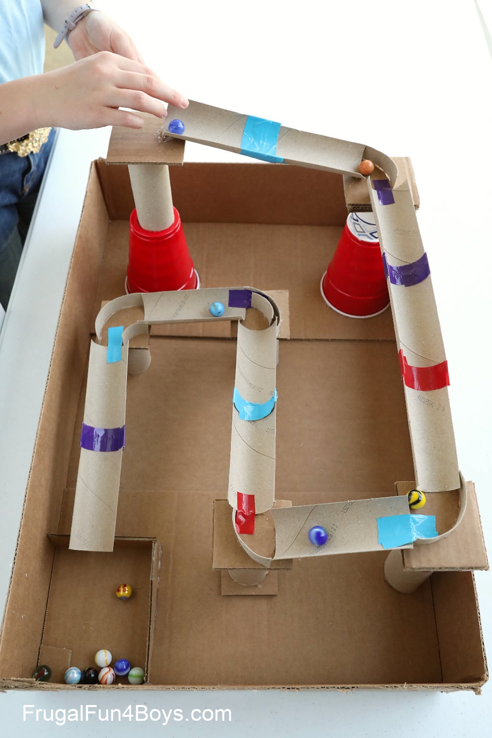 Toilet roll crafts for kids — toilet roll marble run