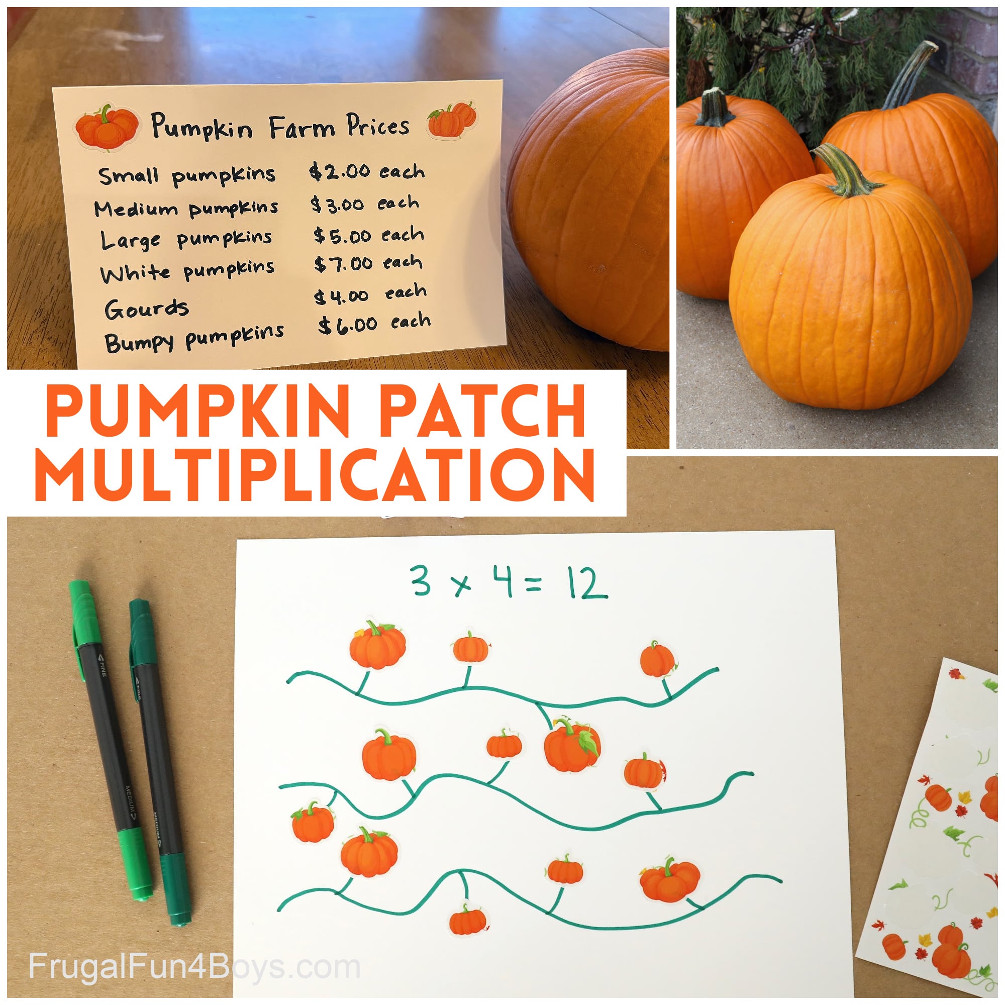 Pumpkin Patch Multiplication Activities - Frugal Fun For Boys and Girls